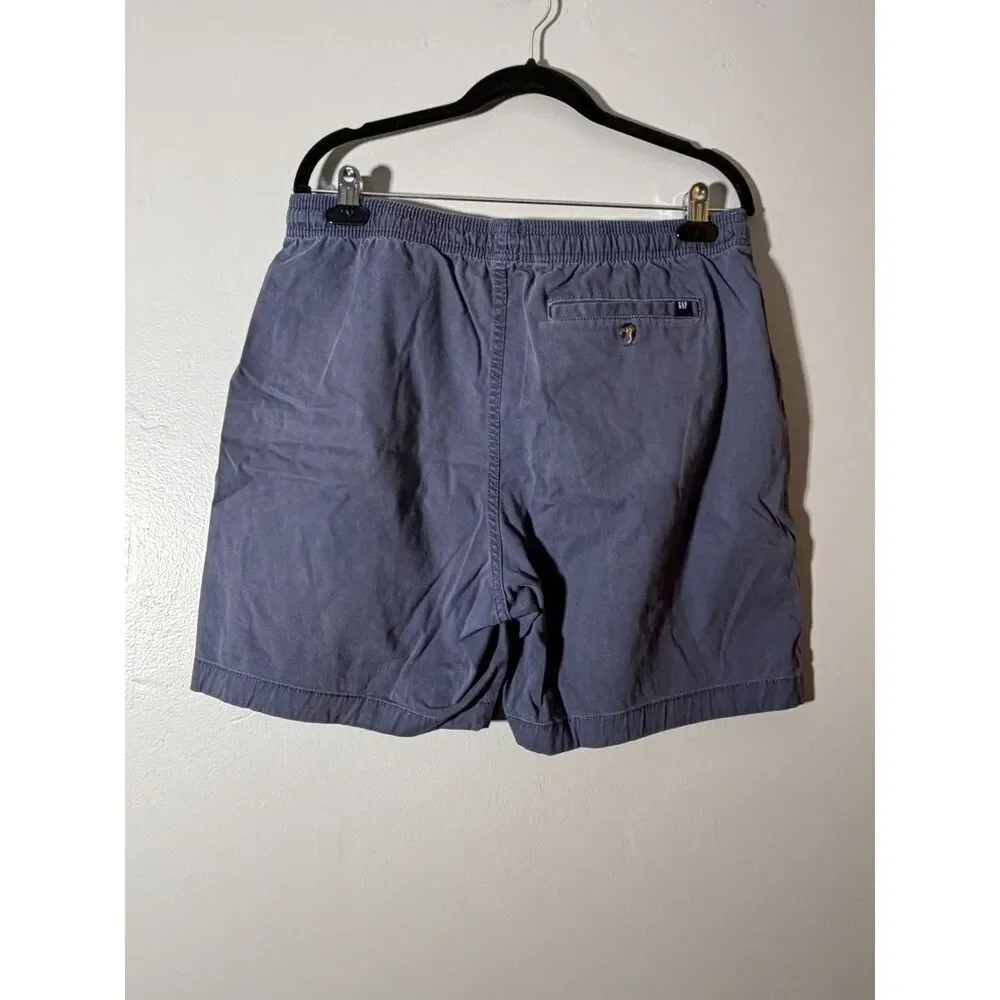 Gap Shorts Mens L Blue Elastic Waist Drawstring Casual Chino Summer Beach
